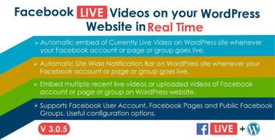 Facebook Live Video Auto Embed for WordPress 3.0.5