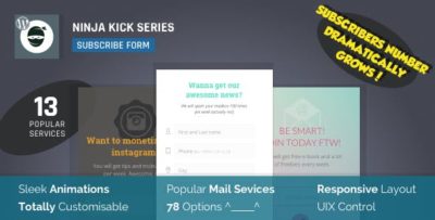 Ninja Kick Subscription 1.5.7 – Email List Plugin