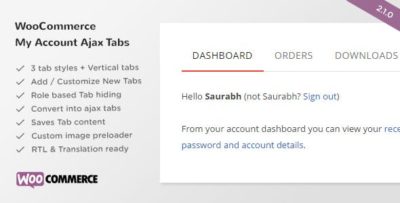 SS WooCommerce Myaccount Ajax Tabs 2.2.0