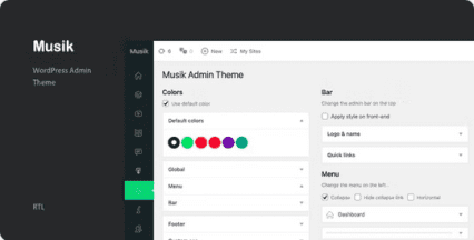 Musik WordPress Admin Theme