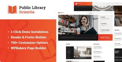 Scientia Public Library and Book Store Theme